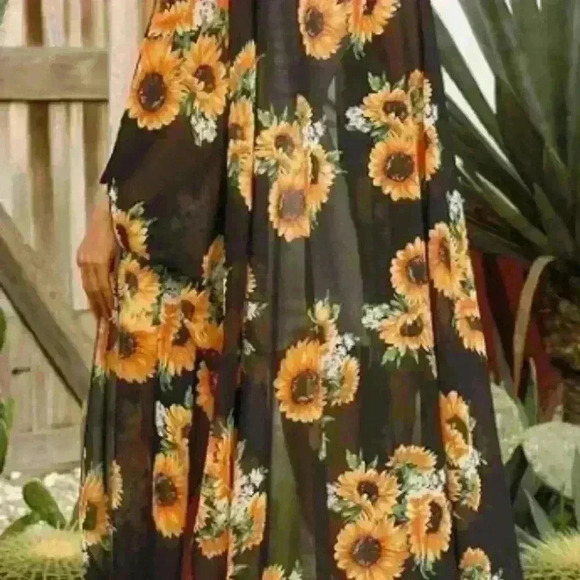 NWOT Women's Floral Kimono Cardigan 2X-Sheer Swim Cover-Up, Boho Tropical Prin - Picture 3 of 4